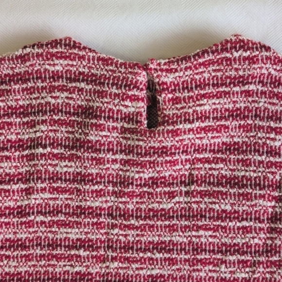 zara red boucle tweed shift dress with patch pockets girls size 6 - Picture 8 of 8